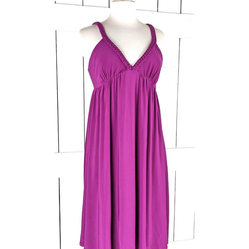 Essentials By Abs Magenta Stretch Jersey Sleeveless Baby Doll Dress View 4